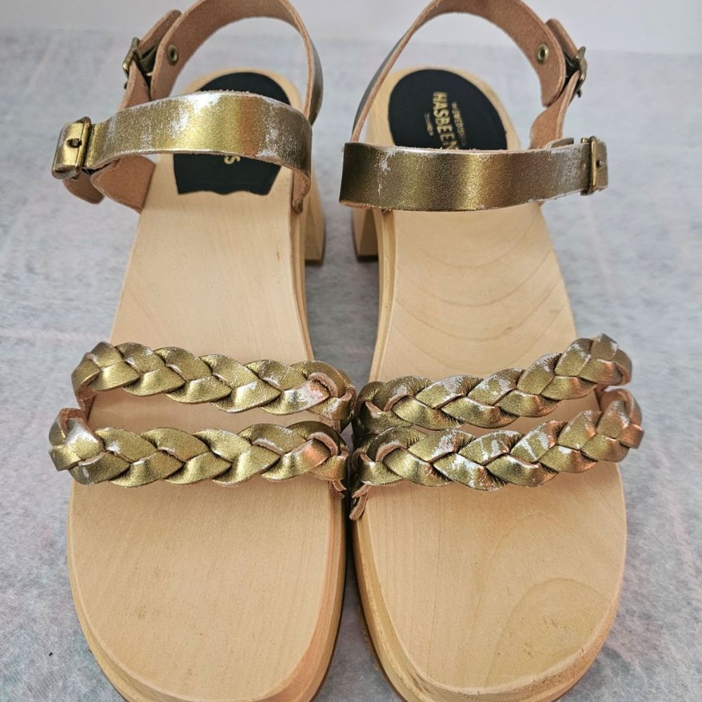 Swedish Hasbeens Tanja Bronze Sandal Women's 9M/EU 39
